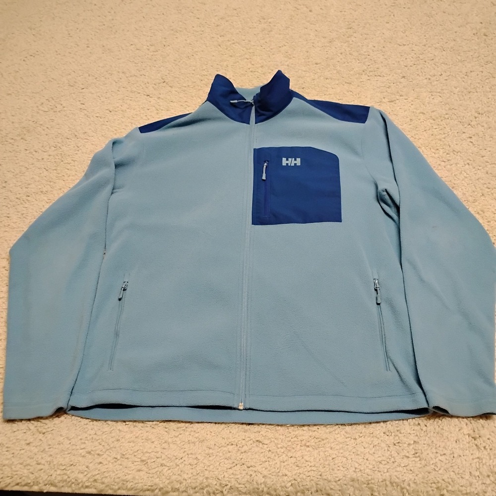 Helly Hansen Jacket Mens XL Blue Zip Lightweight Daybreaker Fleece Polartec Hike
